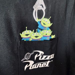 Pixar Toy Story Pizza Planet Black Pocket Tee